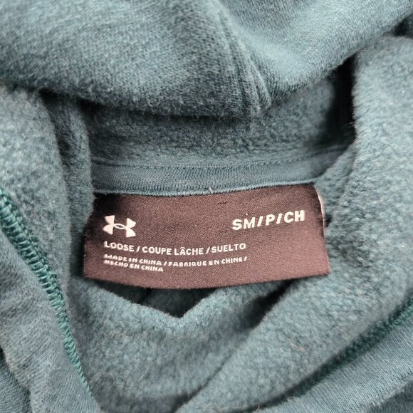 Under Armour Hoodie Womens Small Green Rival Fleece Pullover Athletic Sweatshirt - Picture 6 of 7